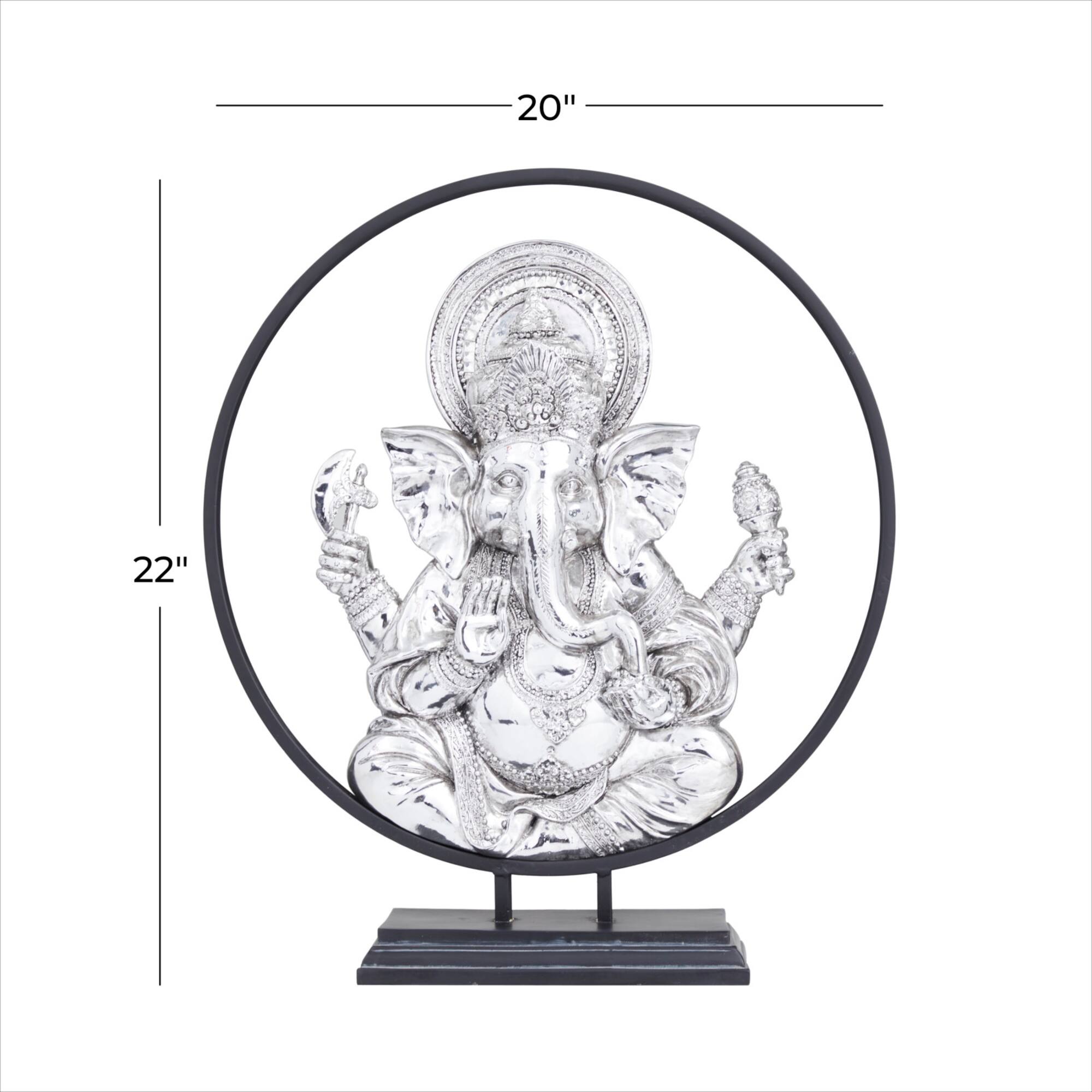 22" Black Polystone Eclectic Buddha